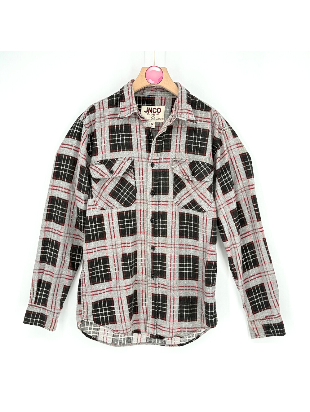 JNCO Plaid Patchwork Cotton Flannel Skater Shirt Men S